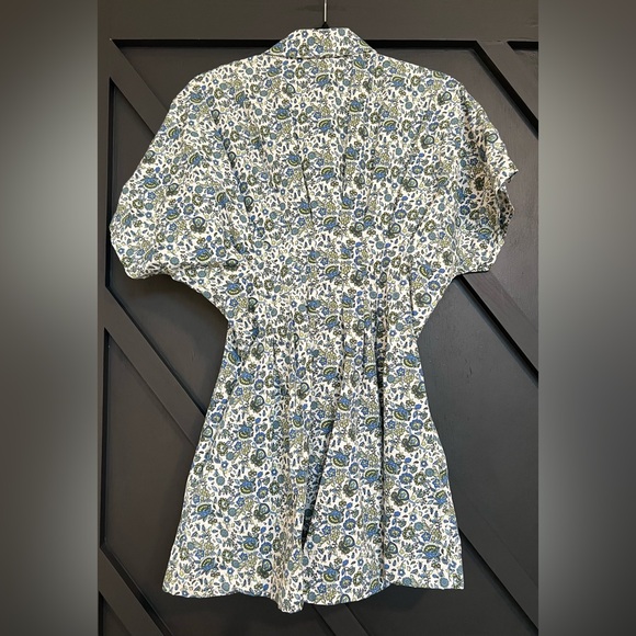 Exquise x Anthropologie Tobie Mini Shirt Dress in Multi-Floral, Size M (Petite) - Picture 9 of 12